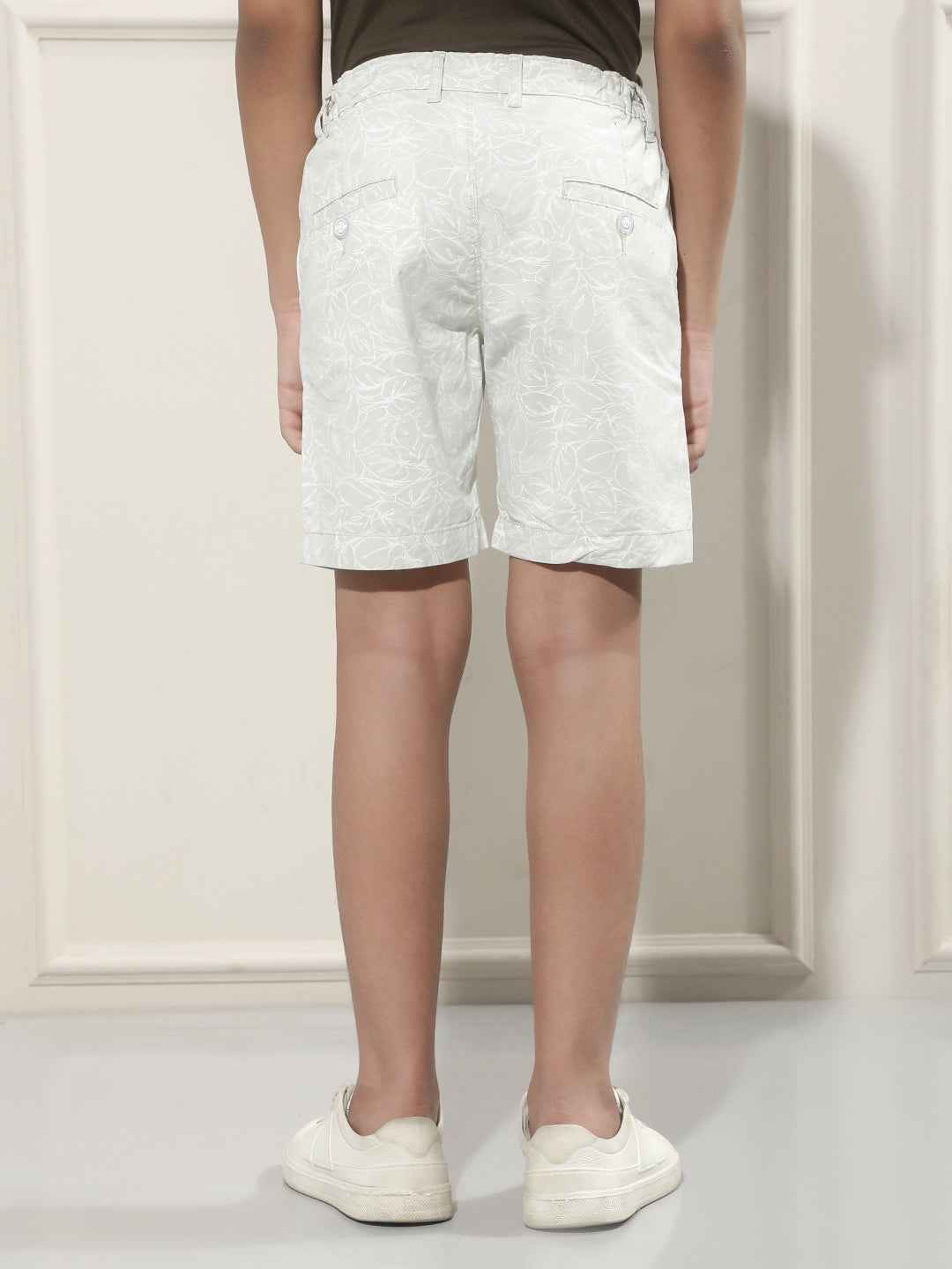 Green Floral Print 100% Cotton Shorts