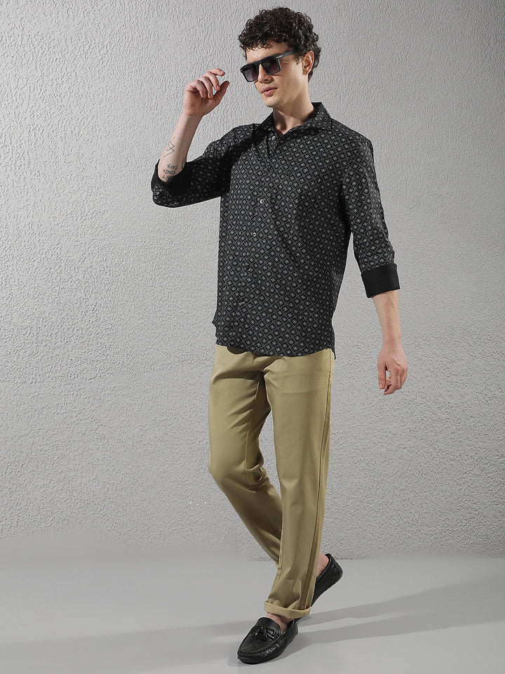 Tailored Beige Knitted Trousers