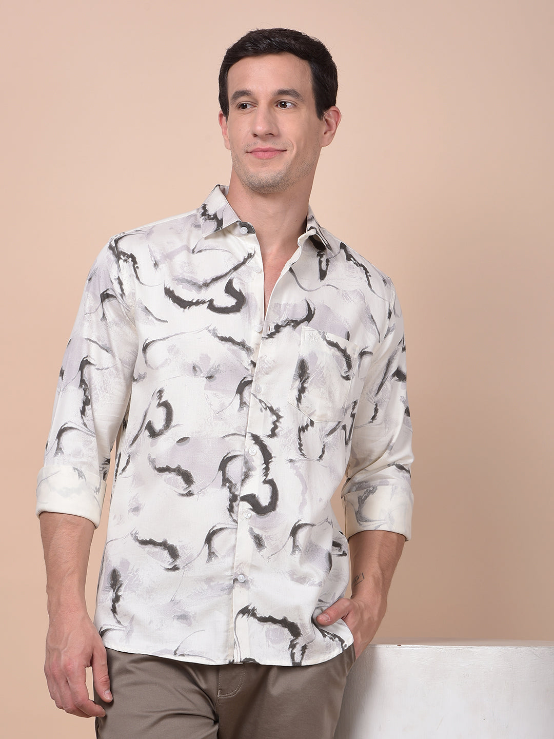 Chic Grey Printed Shirt