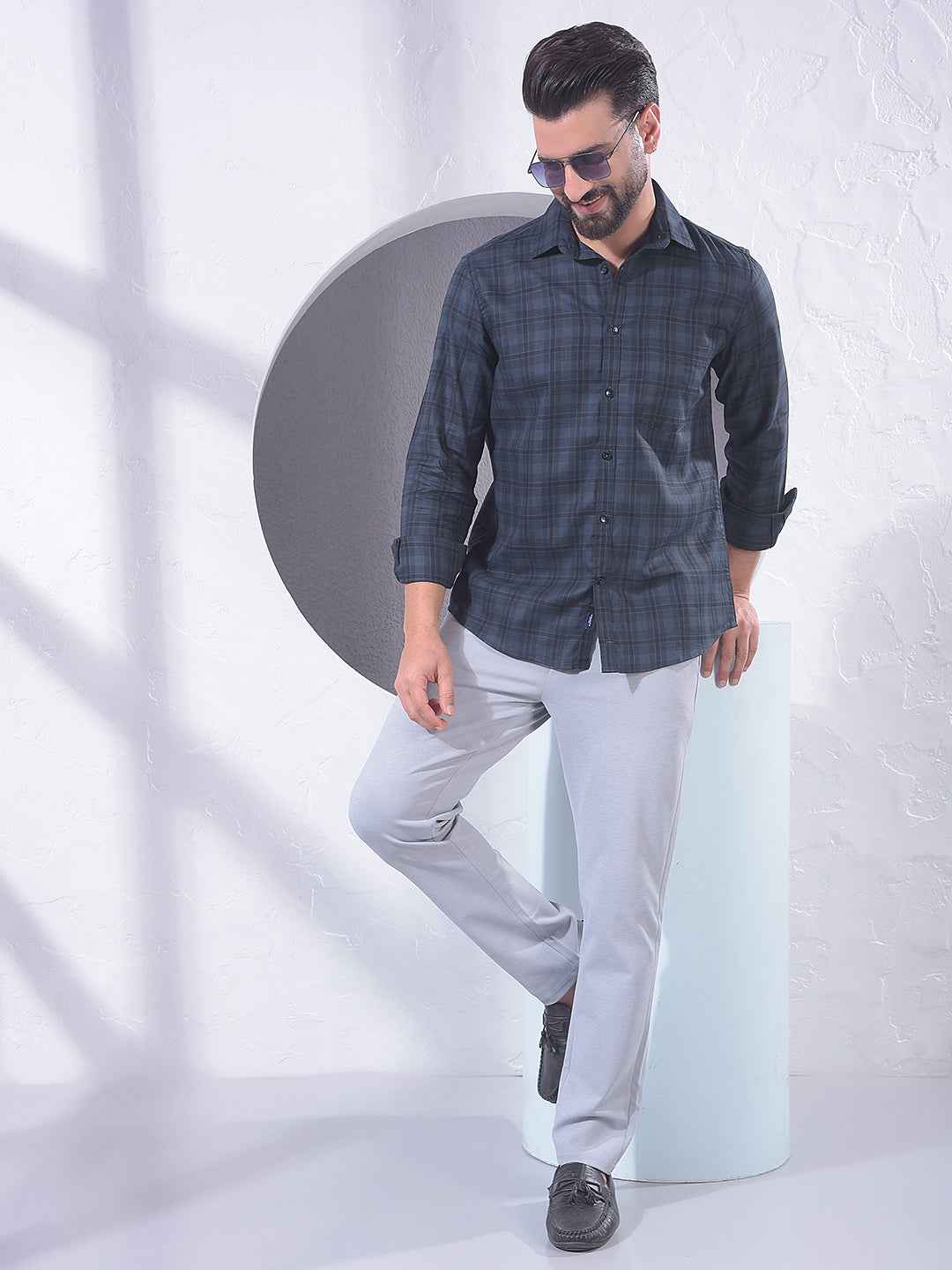 Green Checked 100% Cotton Shirt