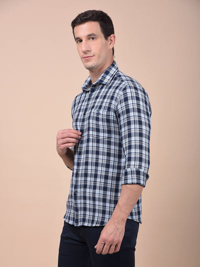 Brown Checked 100% Cotton Shirt