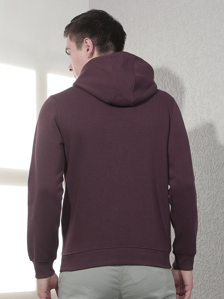 Wine Graphic Print Hooded Sweatshirt