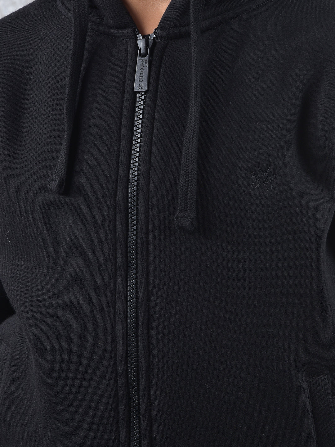 Black Hooded Neck Sweatshirt