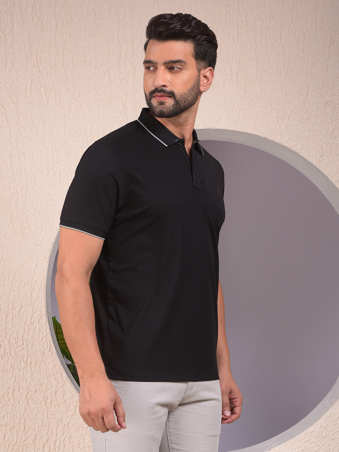 Swanky Black Polo Neck T-Shirt
