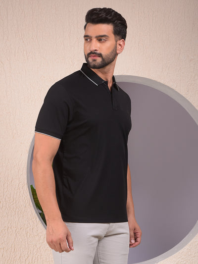 Swanky Black Polo Neck T-Shirt