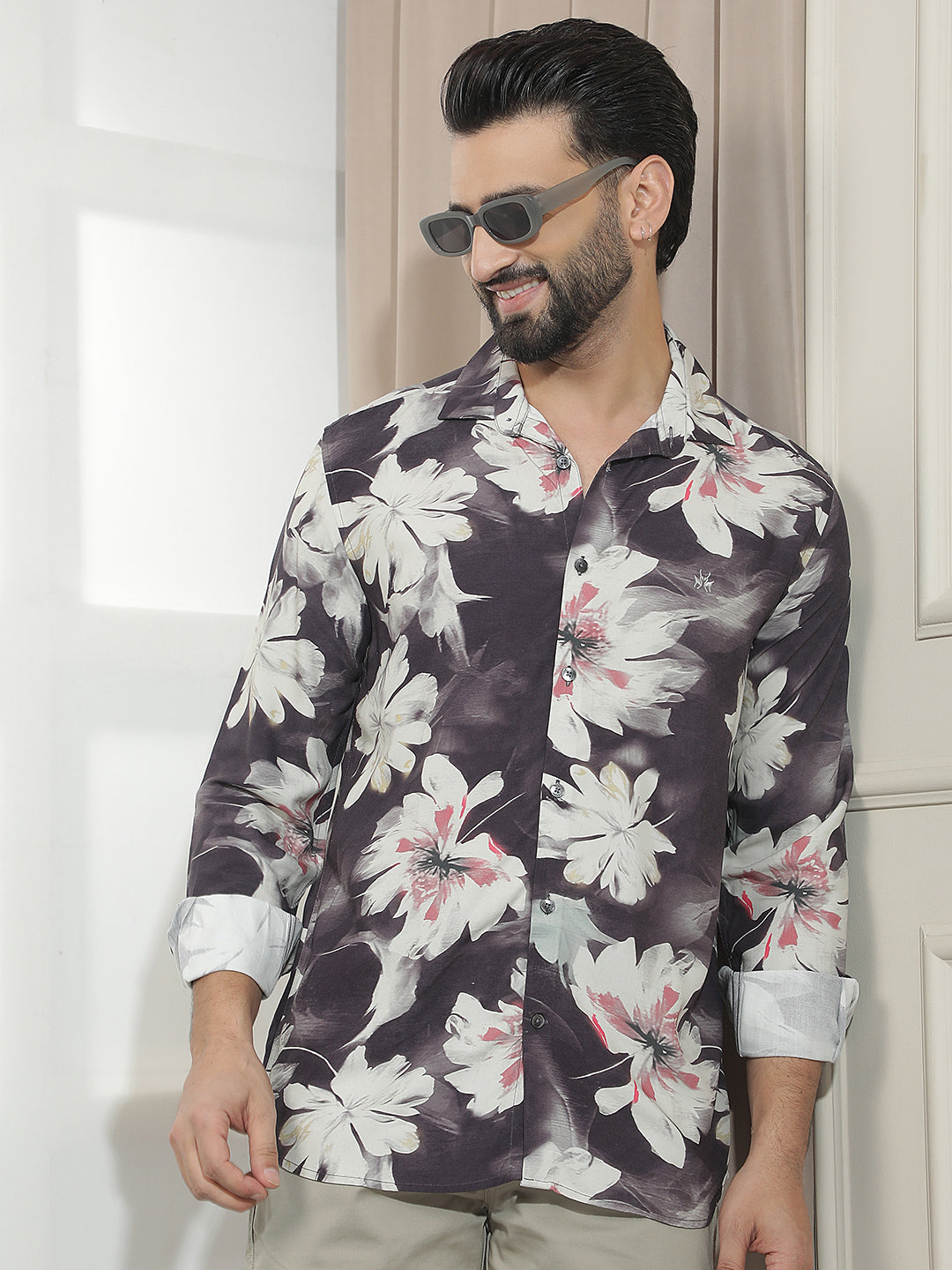 Multi-Color Floral Print Shirt