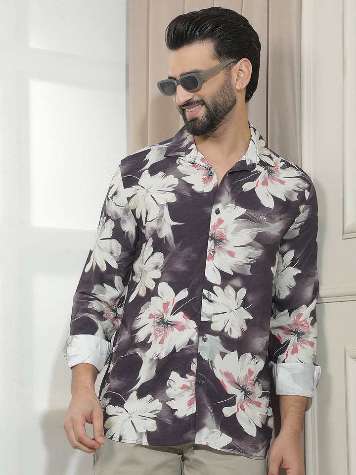 Multi-Color Floral Print Shirt