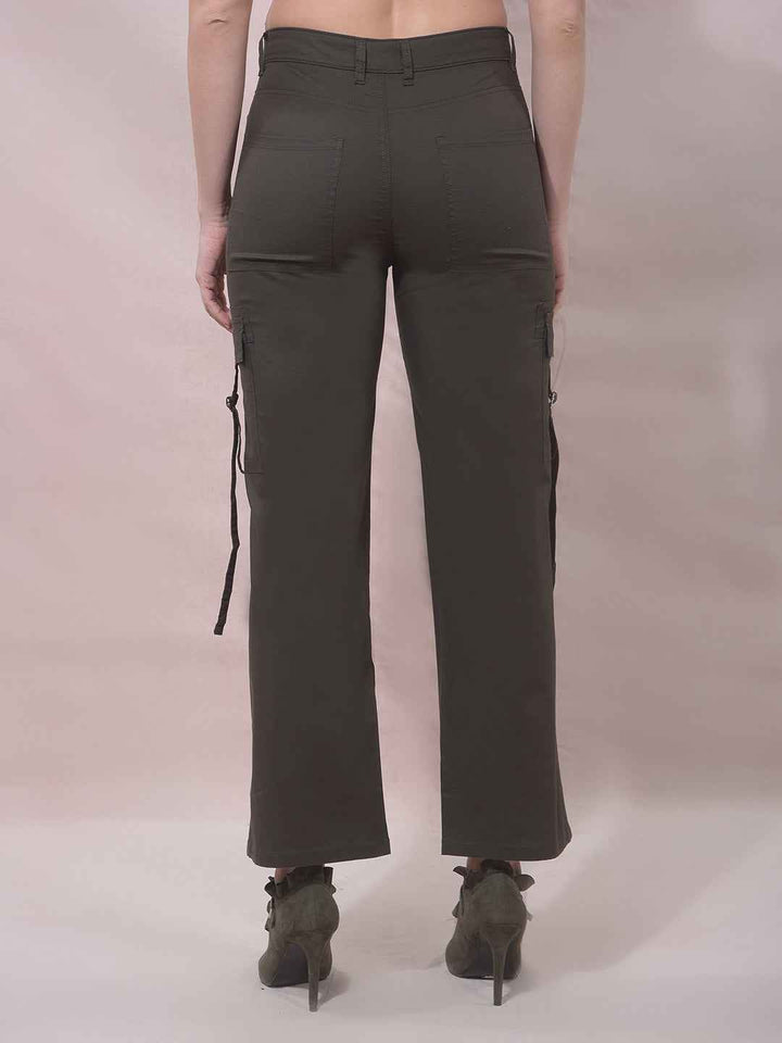Olive Utility Pocket Cargo Trousers