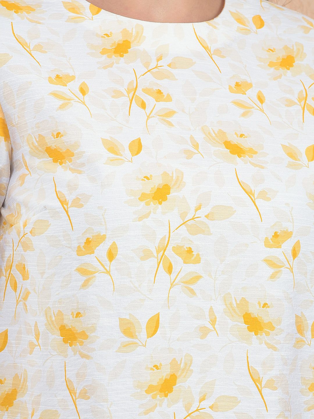 Orange Floral Print Top