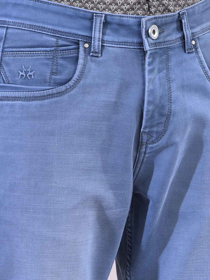 Crisp Light Blue Straight Smooth Jeans