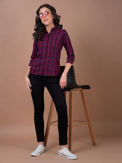 Maroon Checked Shirt