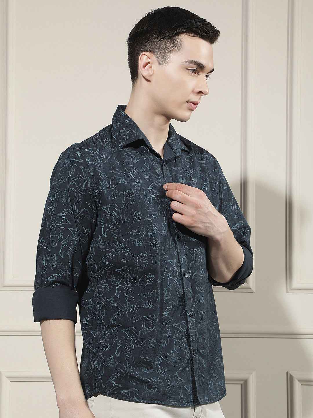 Blue Abstract Print Shirt