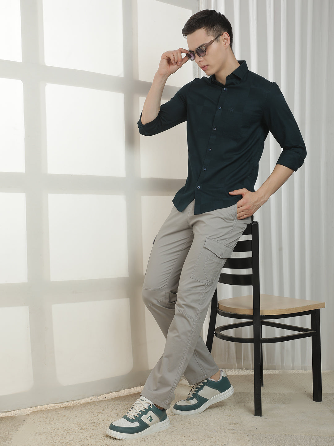 Green Printed 100% cotton Shirt