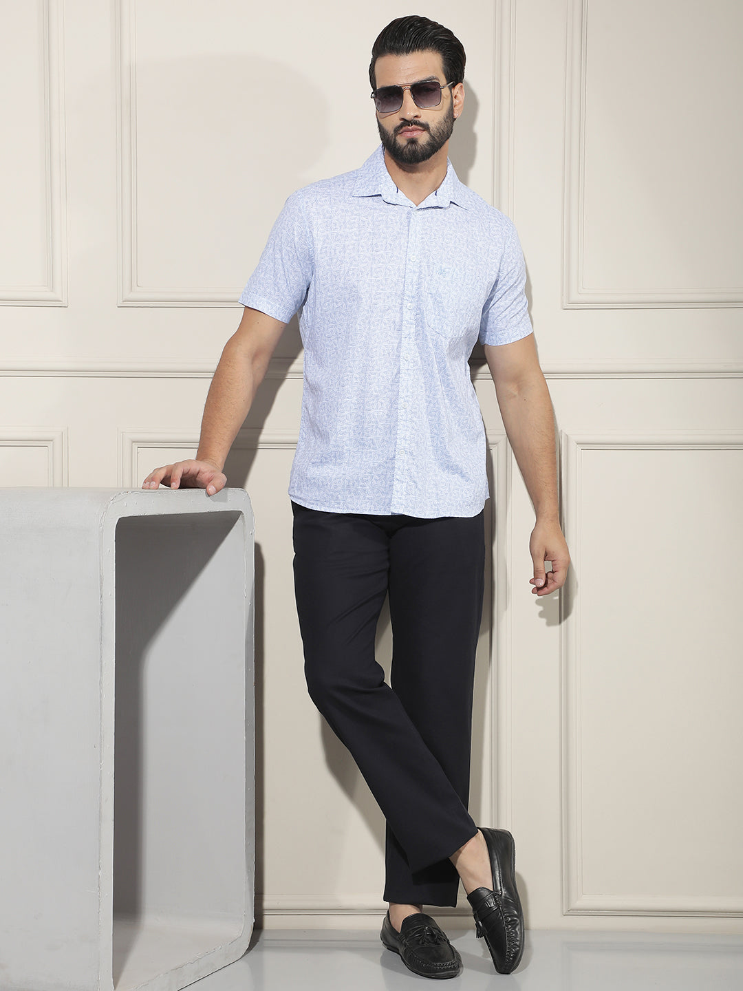 Navy Blue Straight Trousers