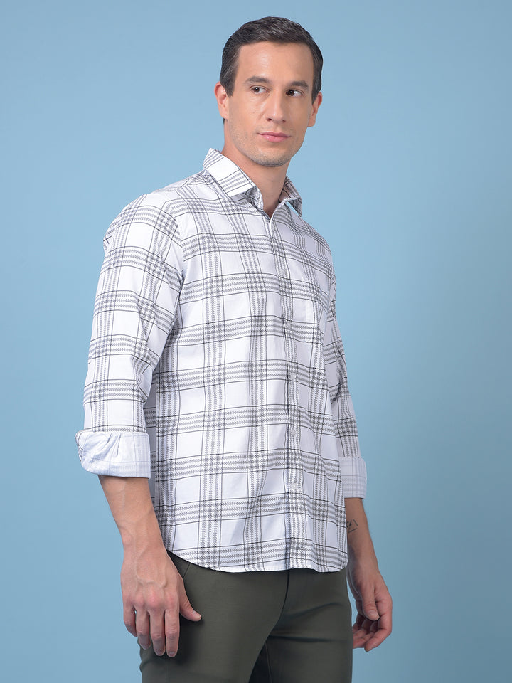 White Checked 100% Cotton Shirt