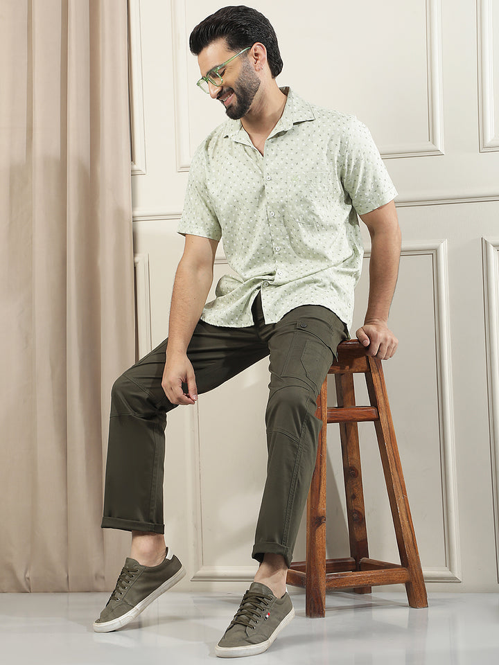 Relaxed Alpine Green Cargo Trousers