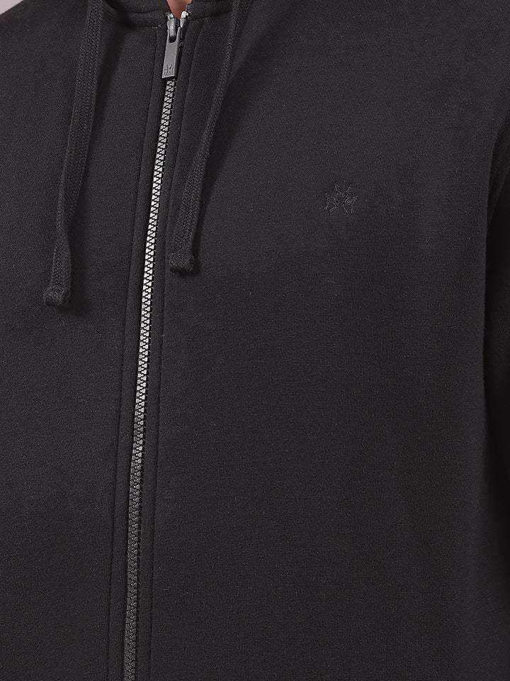 Black Hooded Neck Sweatshirt
