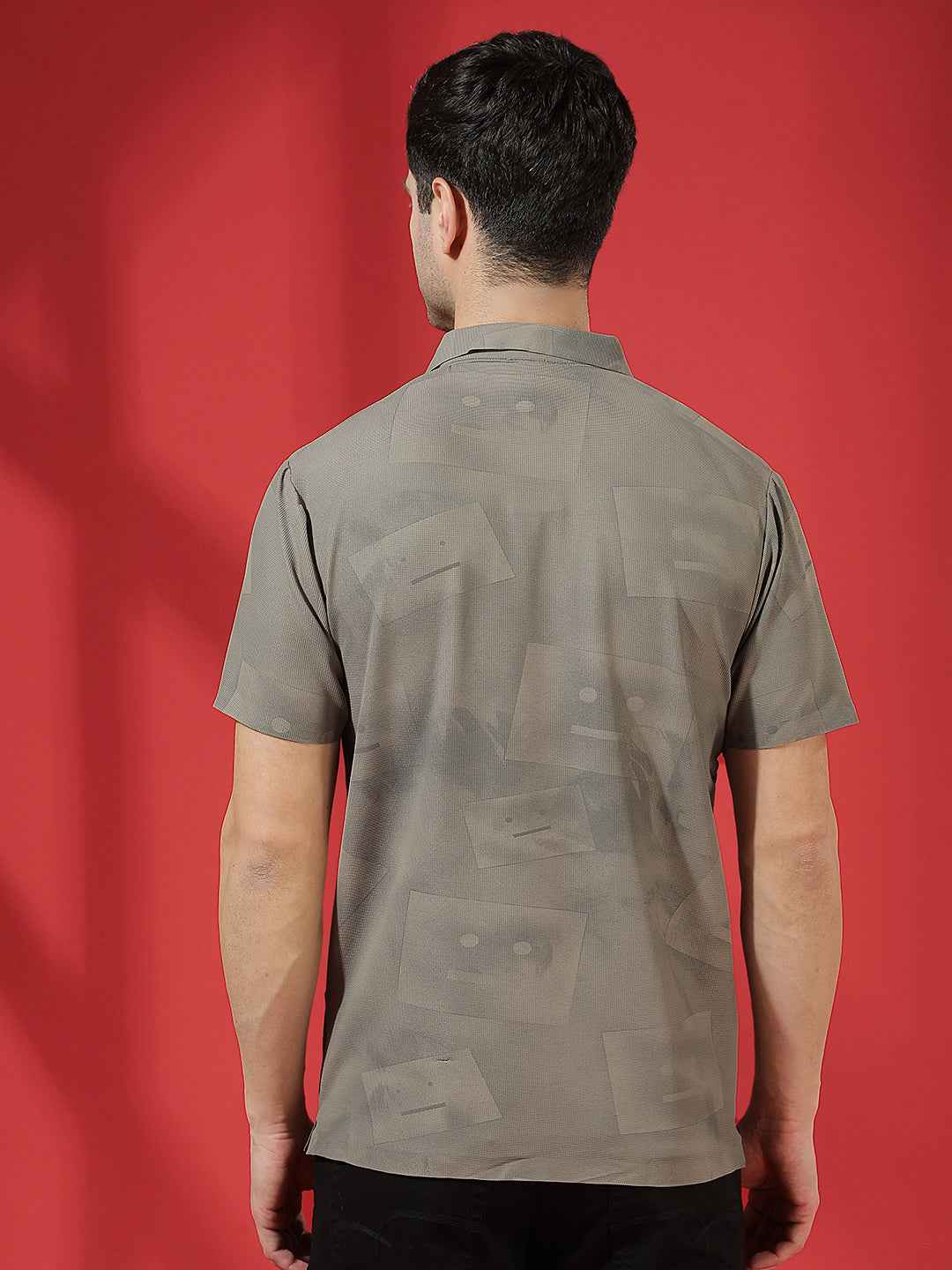 Brown Graphic Print Polo T-Shirt