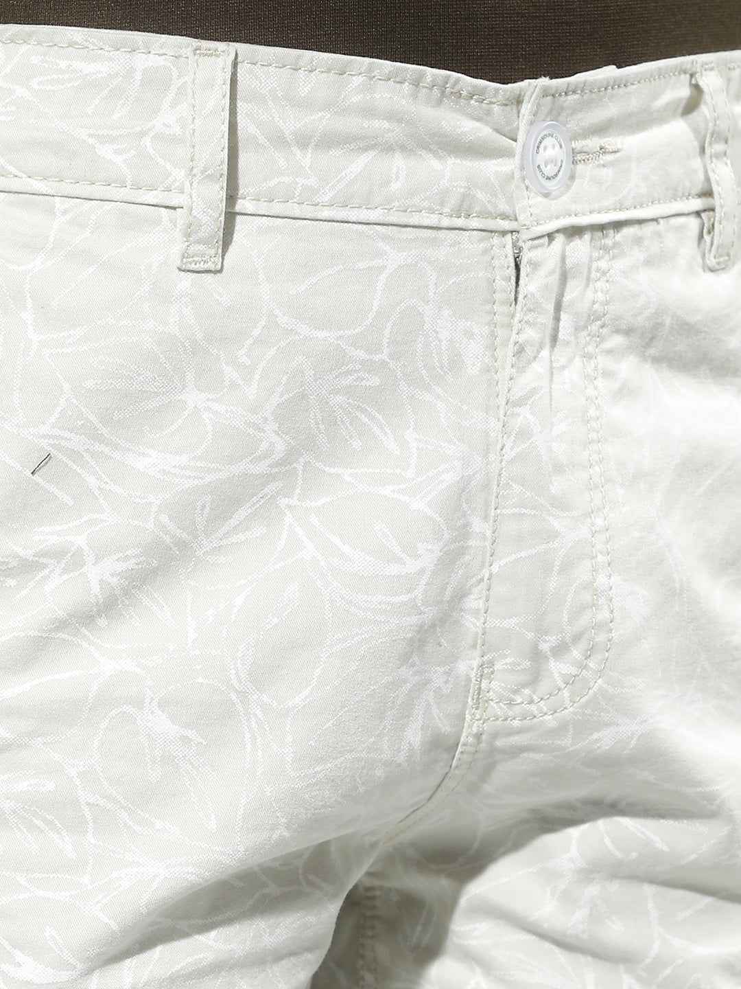 Green Floral Print 100% Cotton Shorts