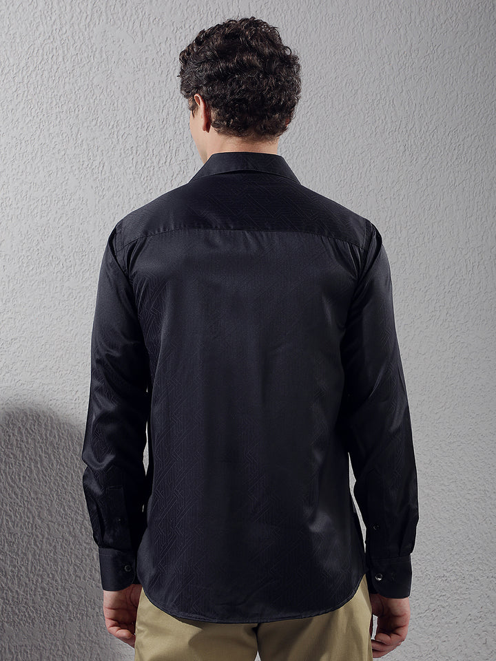Navy Blue Printed Shirt