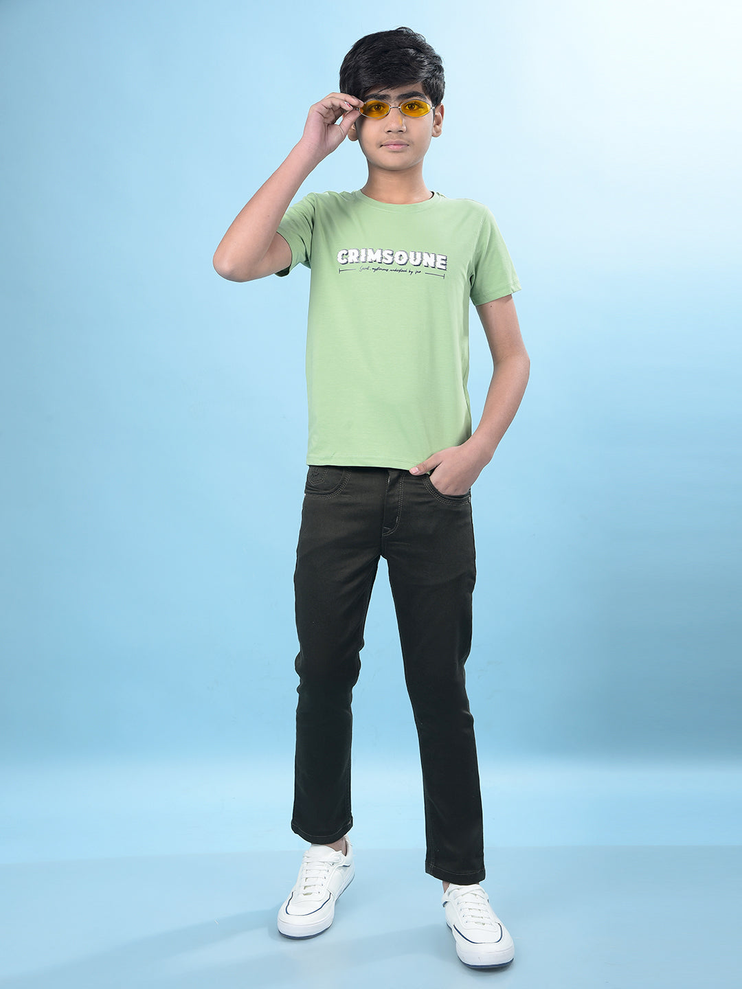 Green Typographic Print T-Shirt