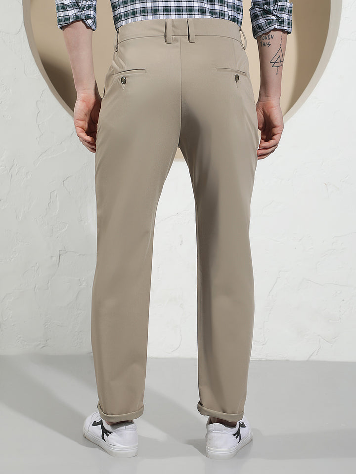 Chic Coastal Tan Khaki Trousers