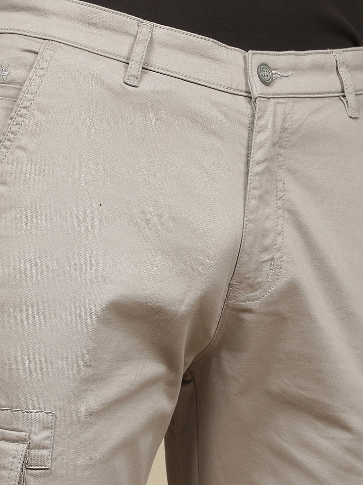Cotton Grey Cargo Stretchable Jeans