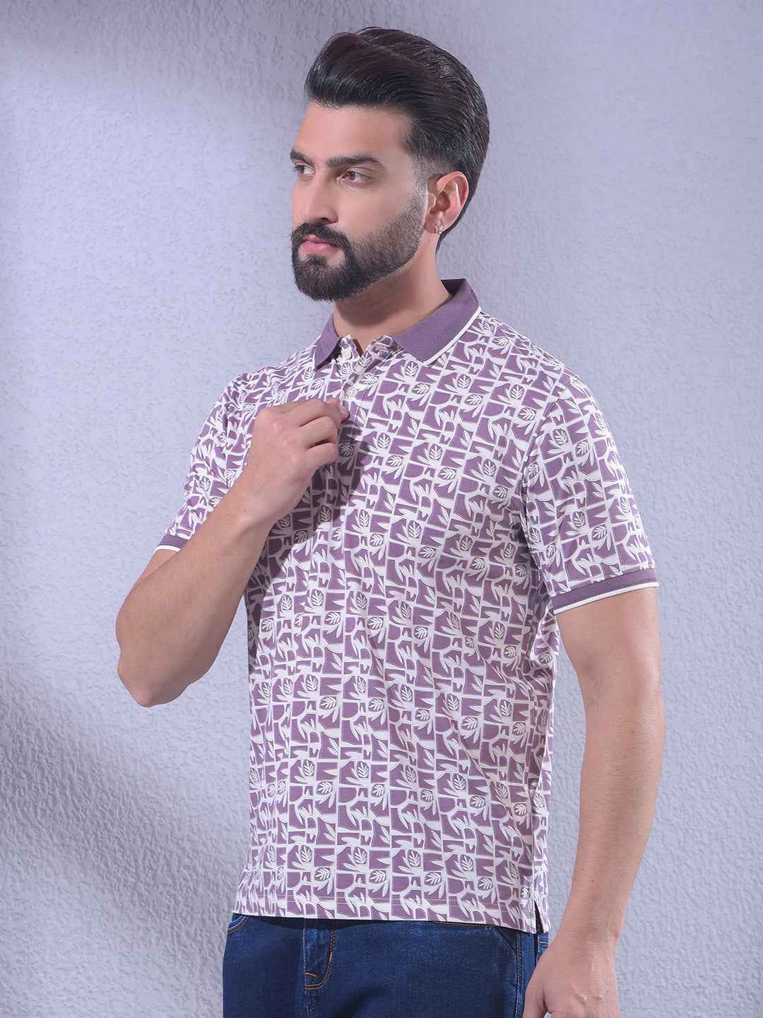 Purple Floral Print T-Shirt