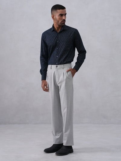 Navy Blue Printed Shirt