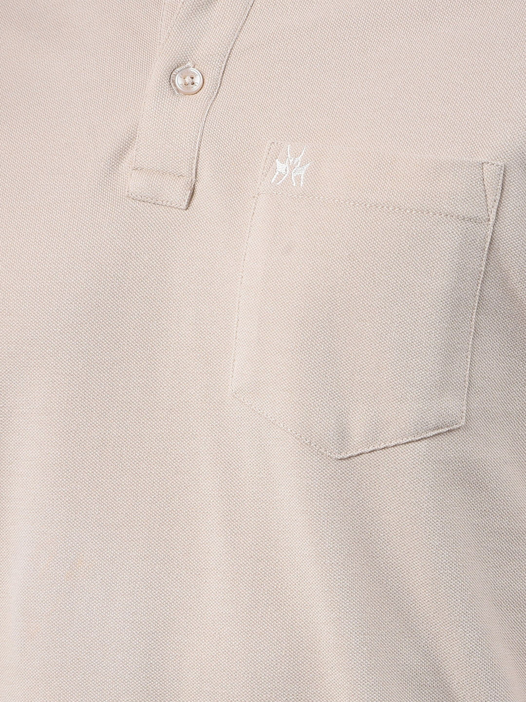Beige Polo-Neck T-Shirt