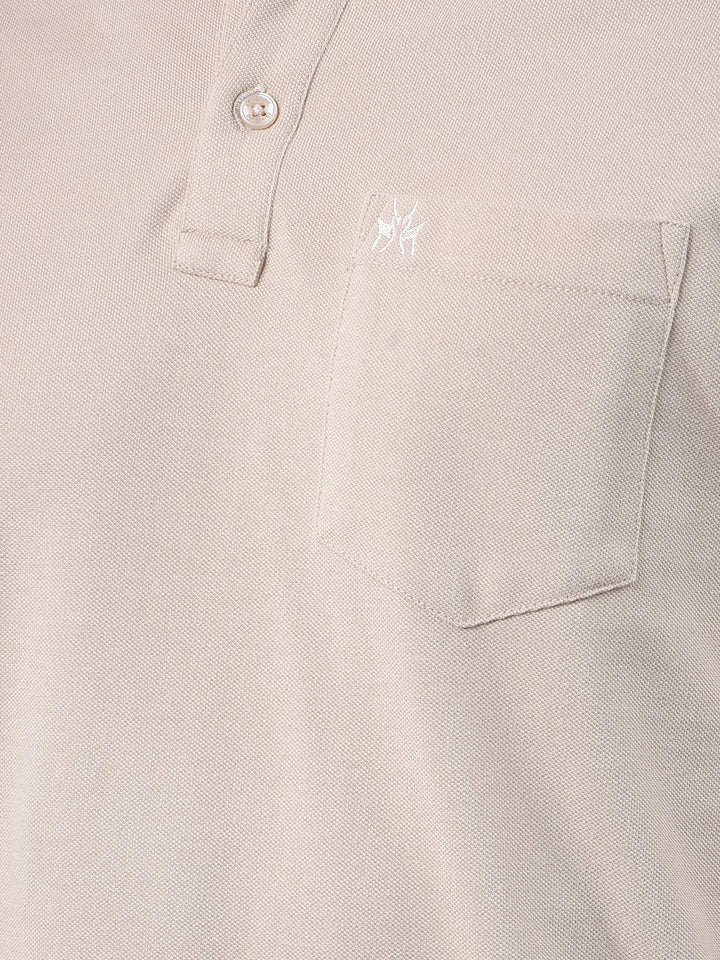 Beige Polo-Neck T-Shirt