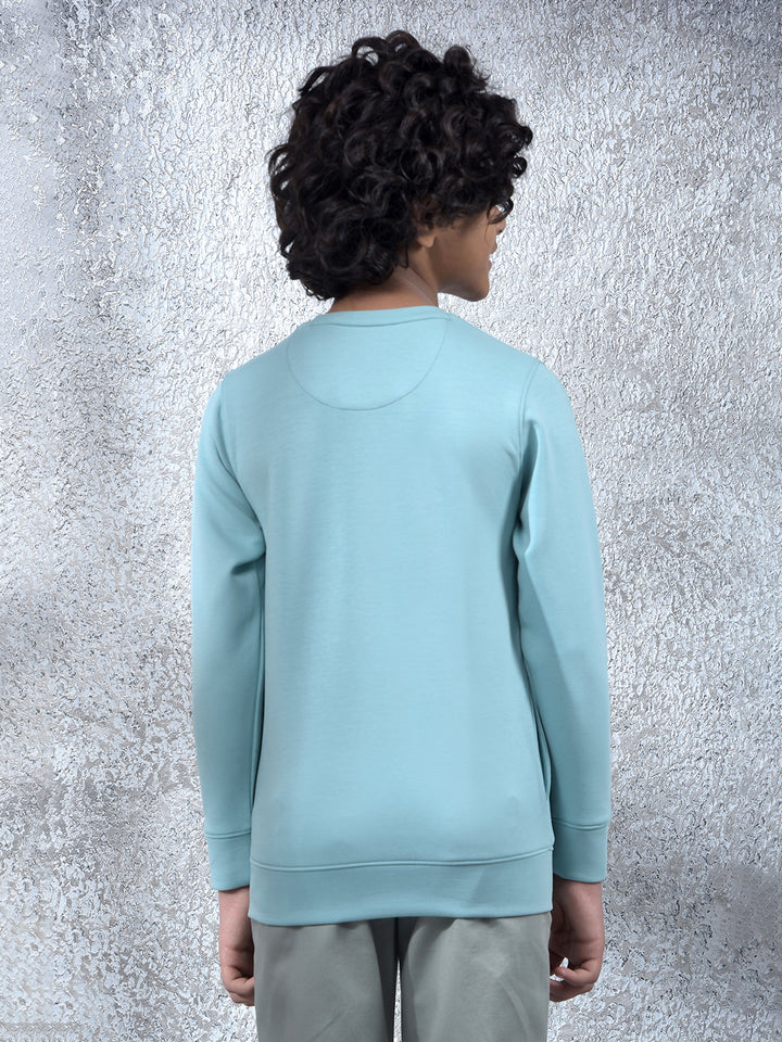 Blue Graphic Print Sweatshirt