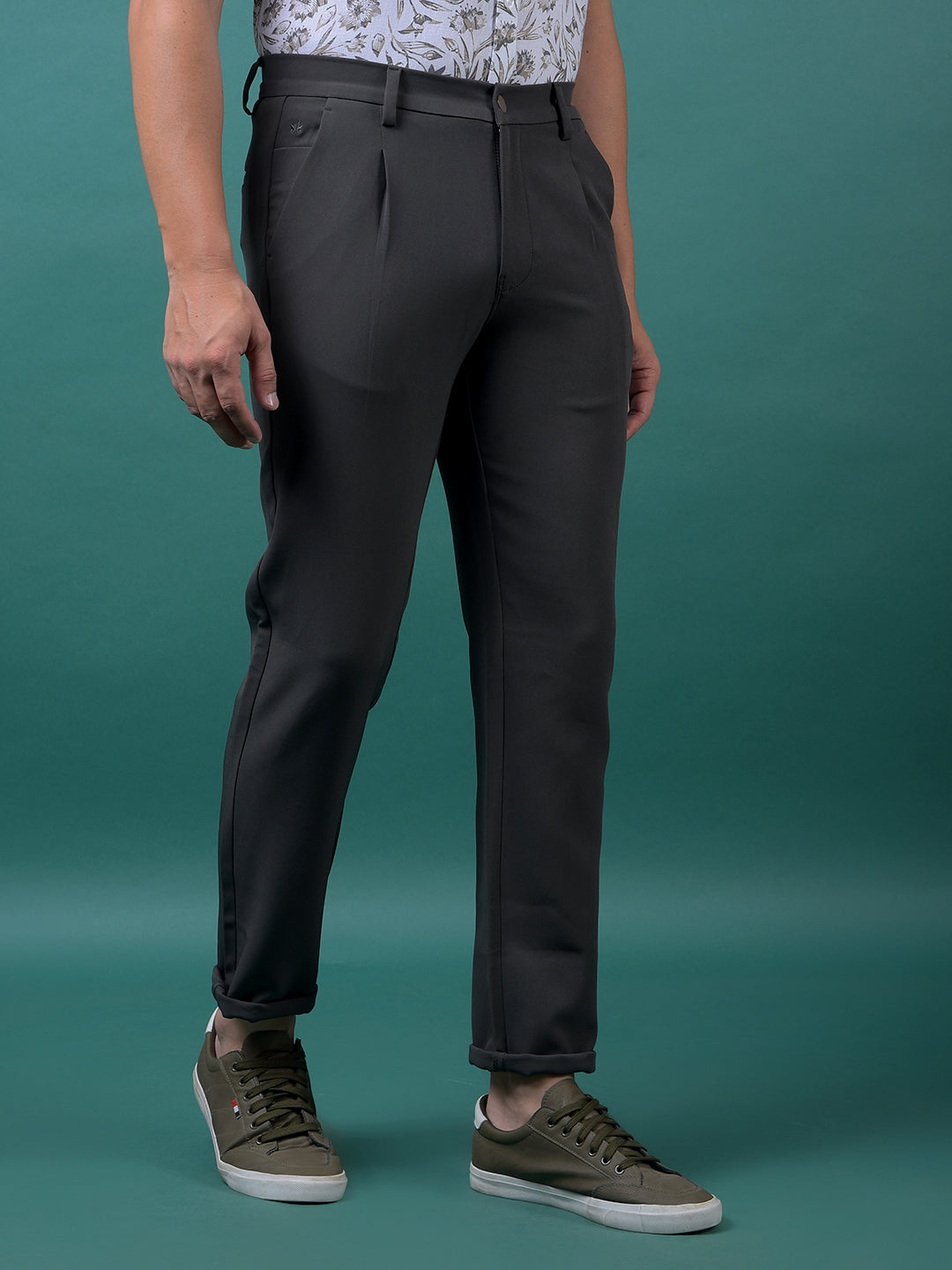 Grey Korean Fit Trousers