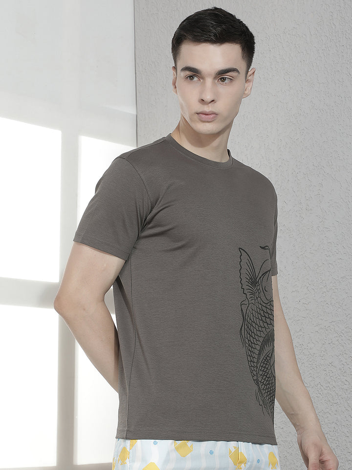 Grey Graphic Printed T-Shirt