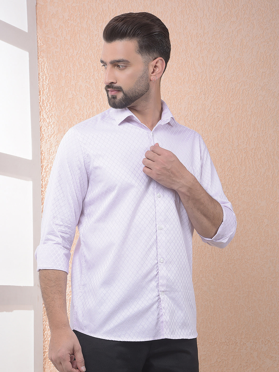 Pink Printed 100% Cotton Shirt