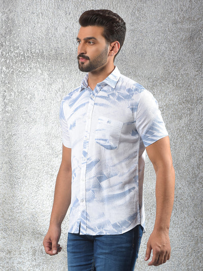 Blue Printed 100% Cotton Shirt