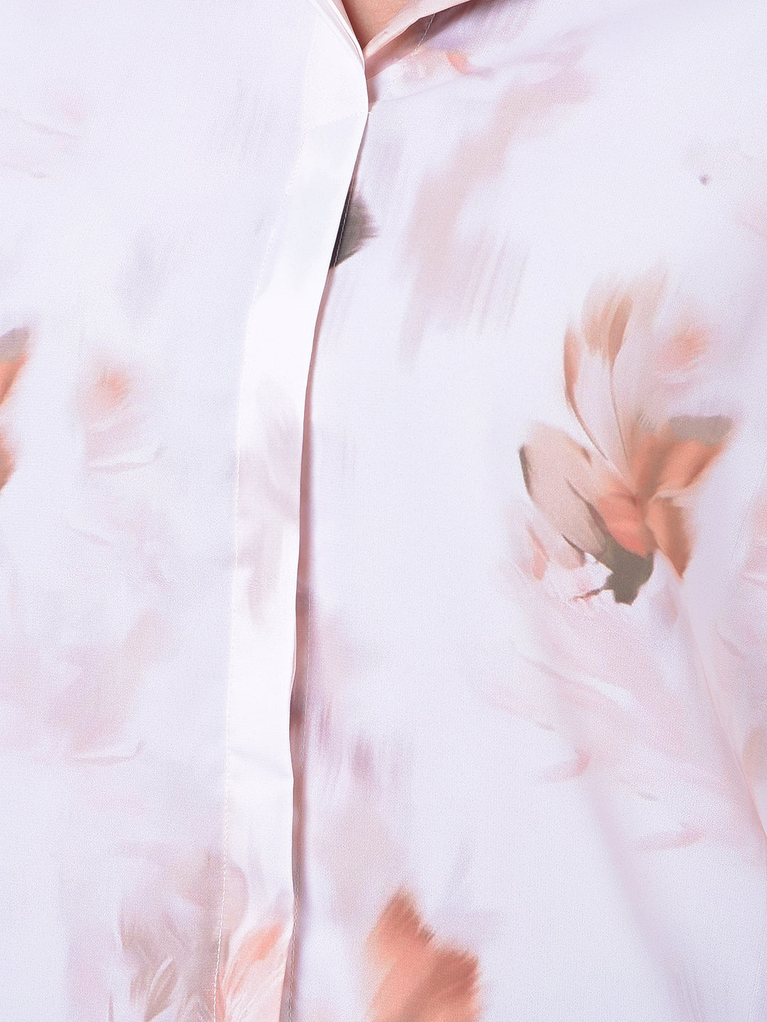 Peach Floral Print Shirt