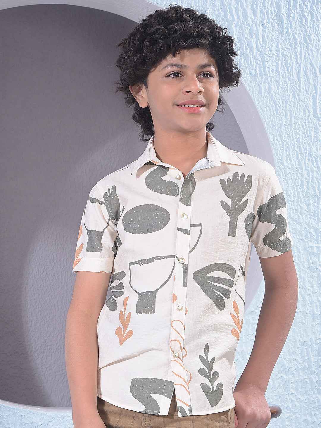 Green Abstract Print Shirt