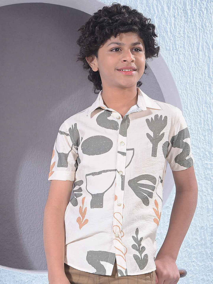 Green Abstract Print Shirt