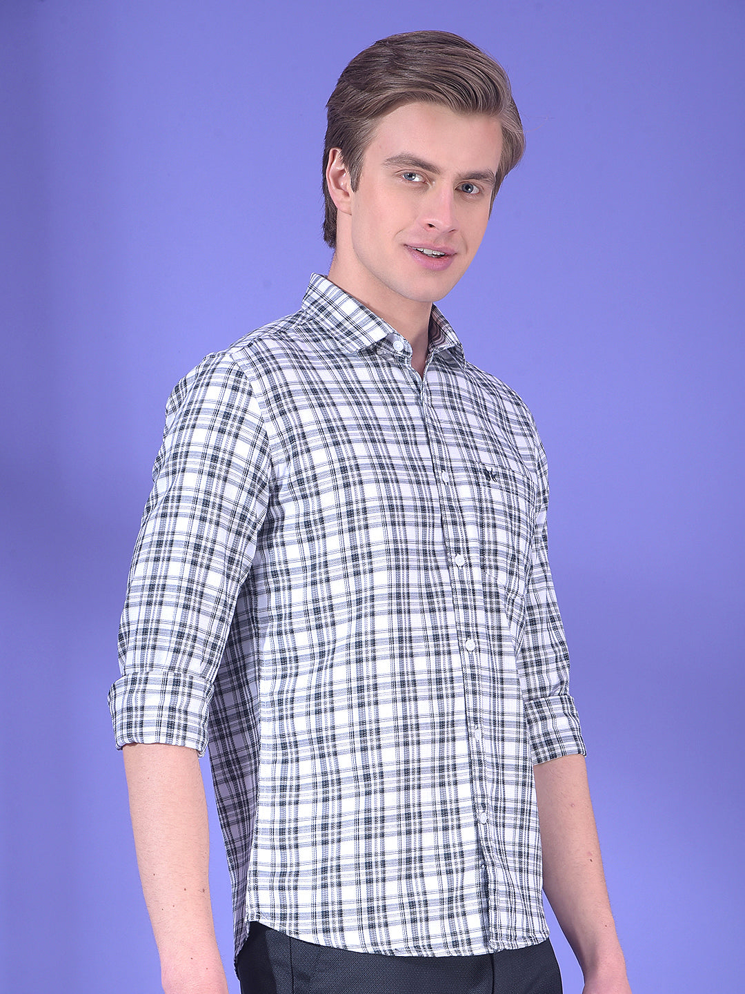 Prism Sky Blue Checked 100% Cotton Shirt
