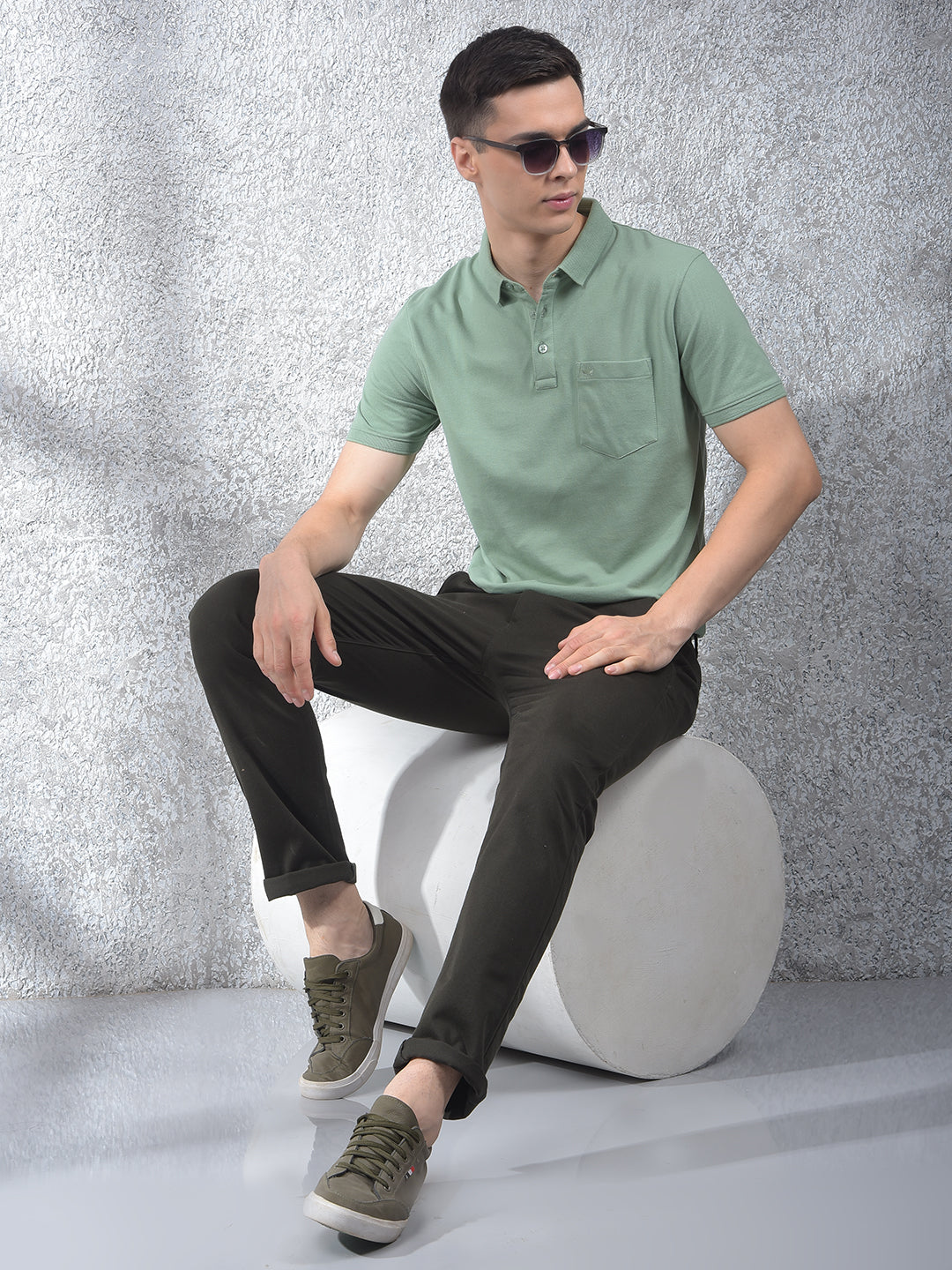 Green Polo Neck T-Shirt