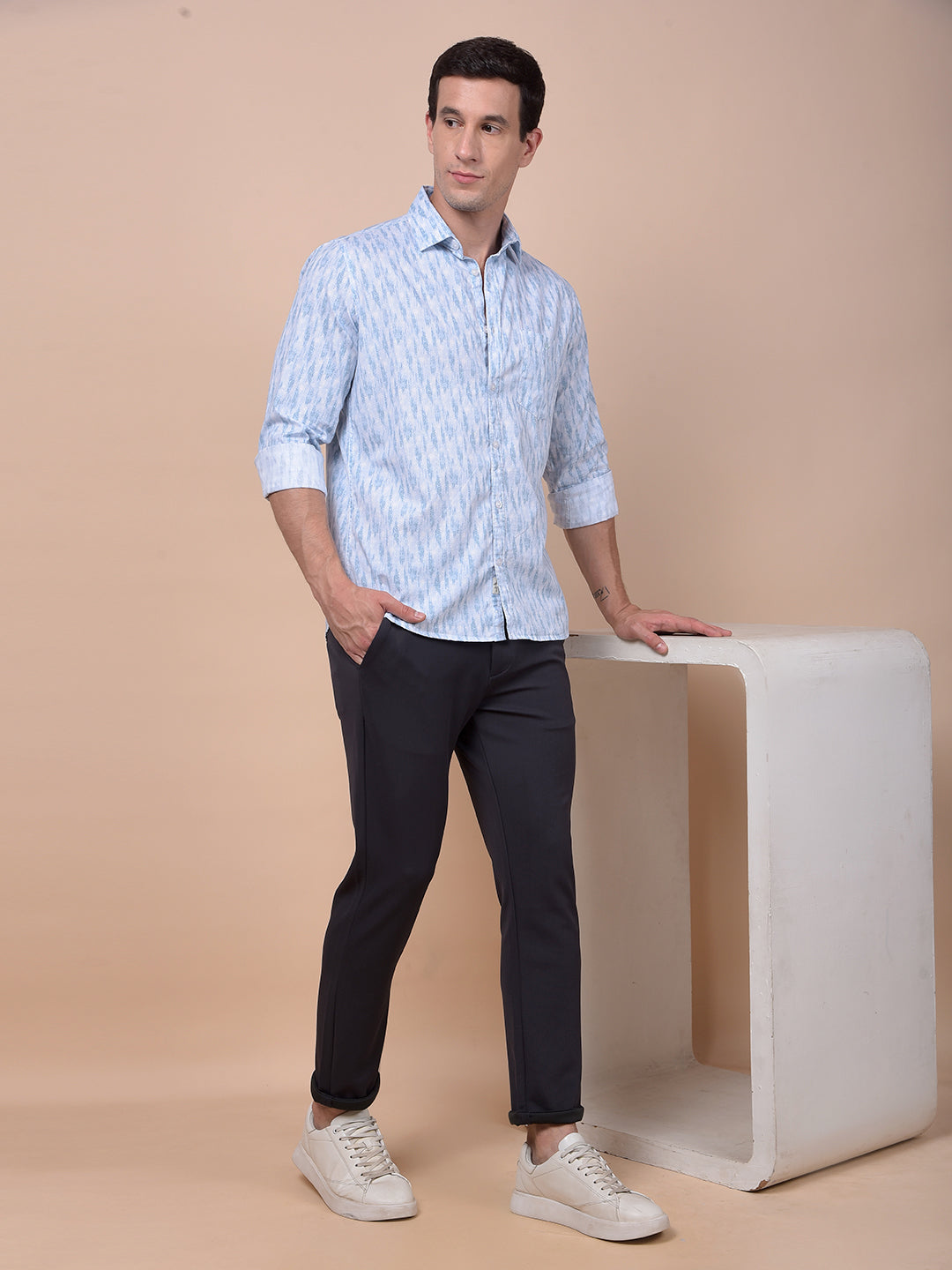 Classique Blue Printed Shirt