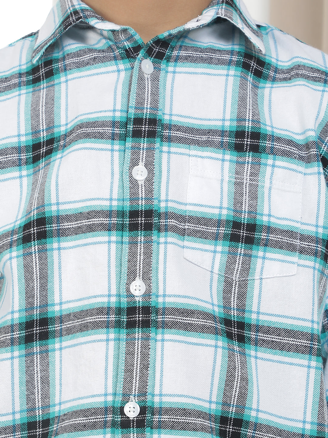 White Checked 100% Cotton Shirt