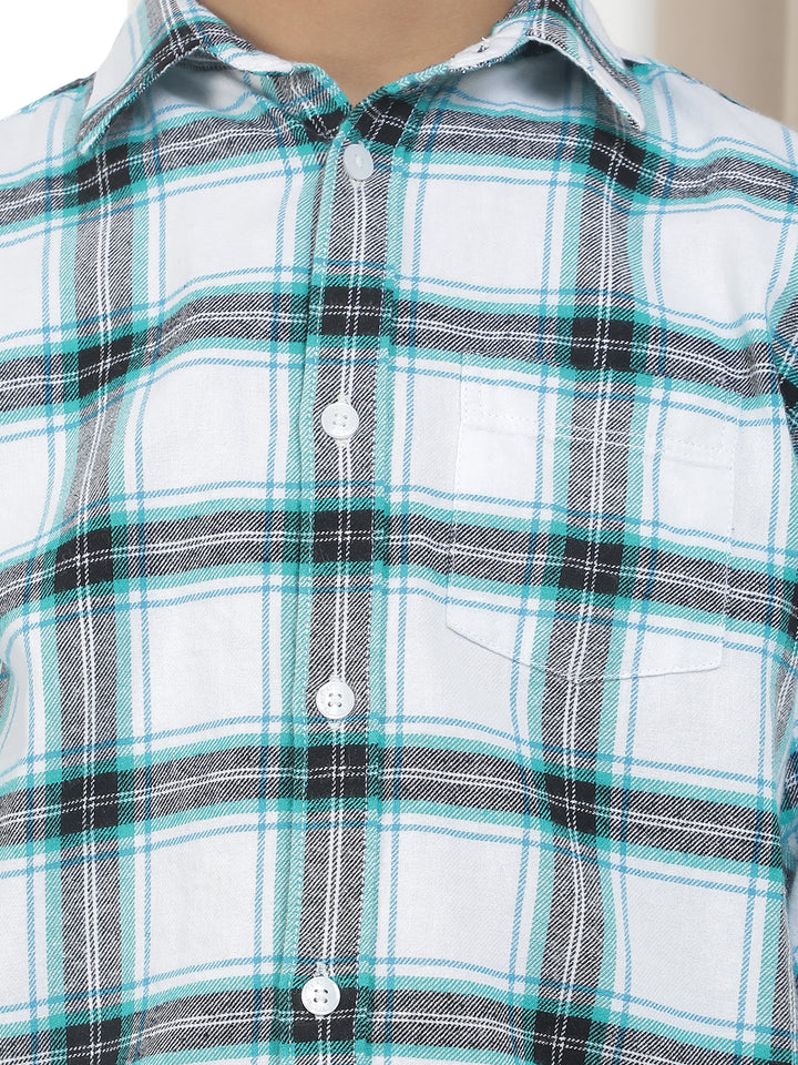 White Checked 100% Cotton Shirt
