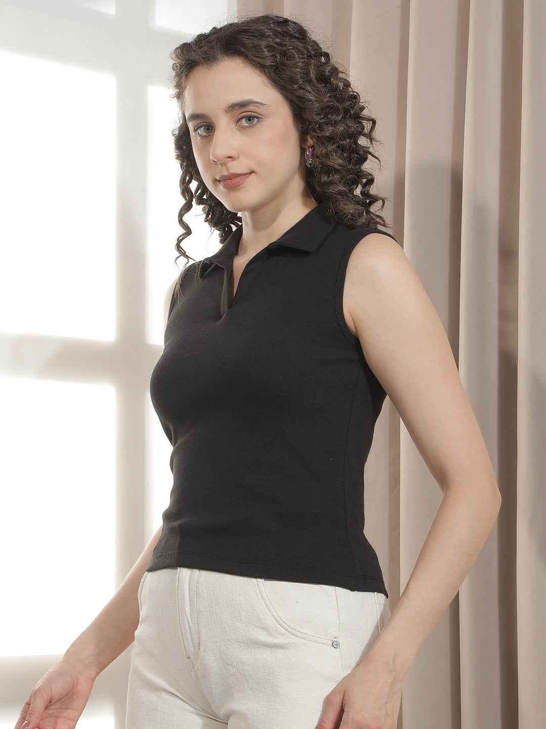 Bold Black Versatile Casual Top