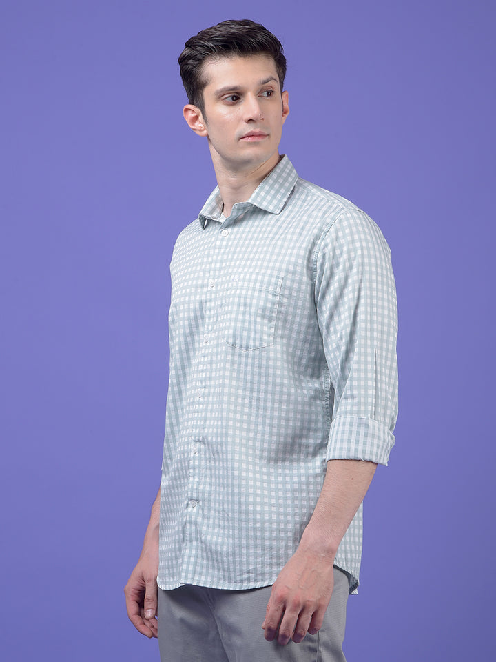 Green Checked 100% Cotton Shirt