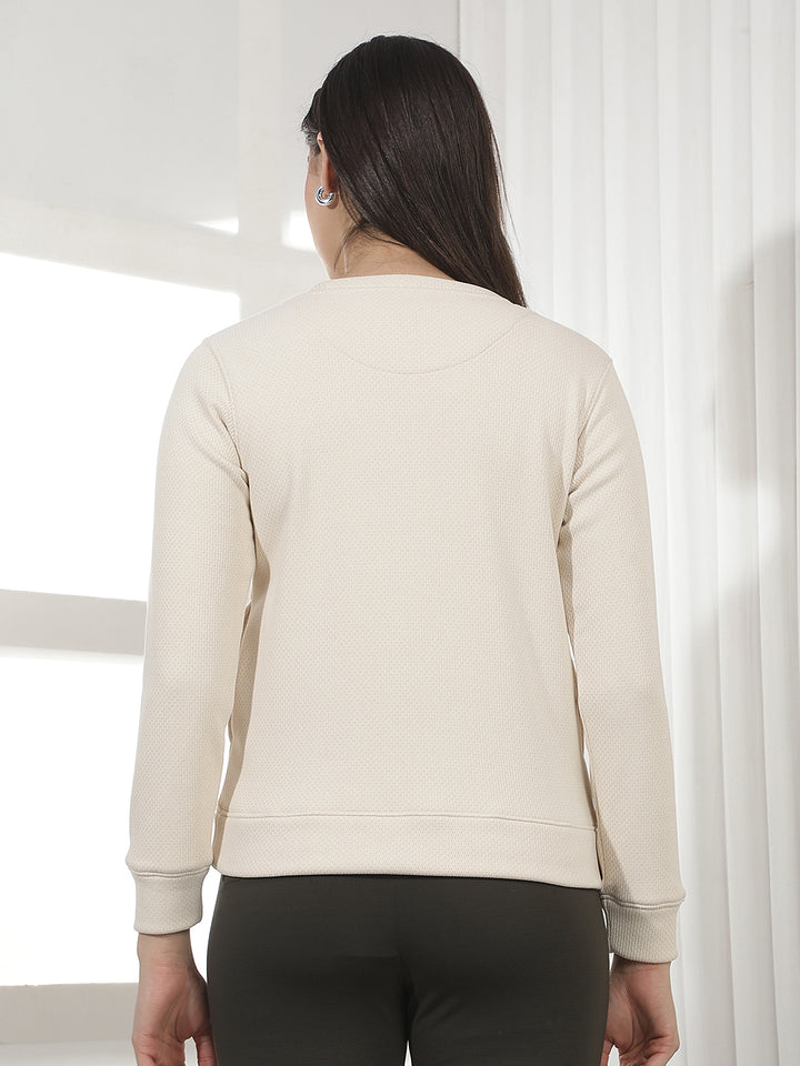 Urban Sunlit Peach Embellished Sweatshirt