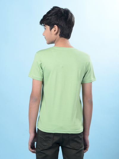 Green Typographic Print T-Shirt