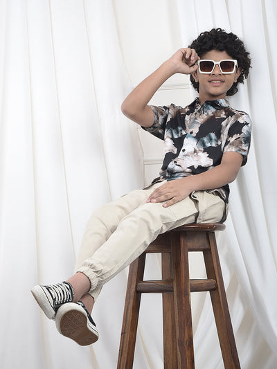 Modern Fit Beige Cargo Joggers