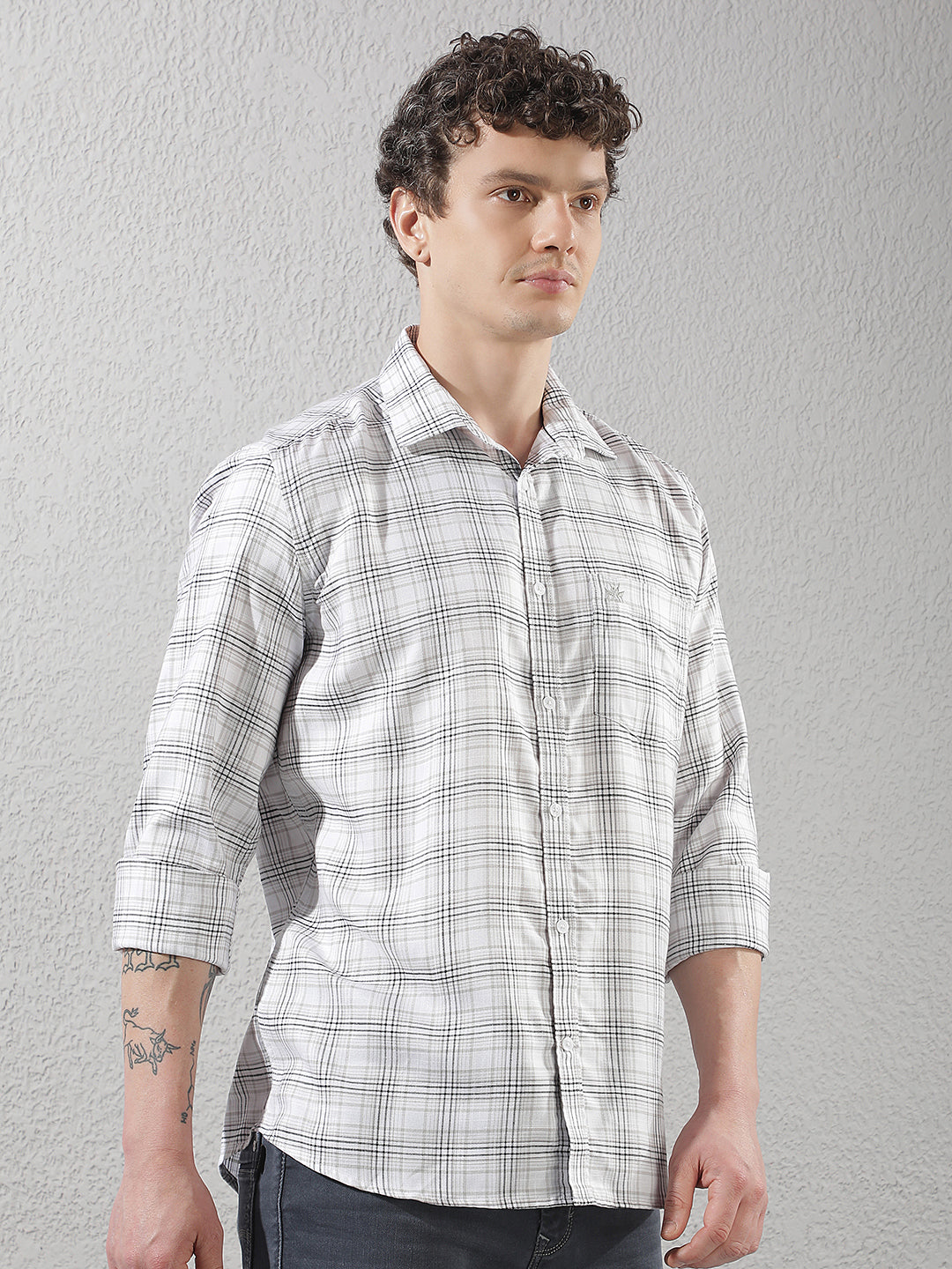 Tailored Breeze White Checked Shirt